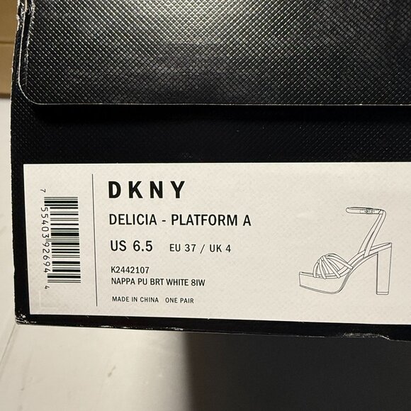 Dkny Women's Delicia Strappy Knotted Platform Sandals White Size 6.5 NEW - Picture 10 of 10